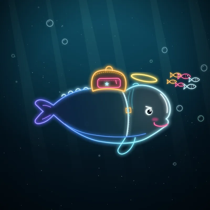 Big Belugas #001 Honey the Gentle in neon line art