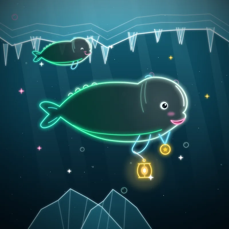 Big Belugas #028 Wren the Guide in neon line art